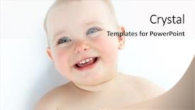  Presentation with studio - Colorful theme enhanced with funy - adorable smiling kid portrait backdrop and a sky blue colored foreground