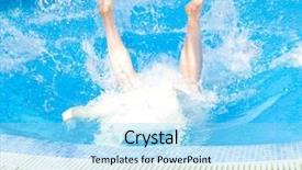  Presentation with shot - PPT theme having funy - man fell into pool background and a arctic colored foreground
