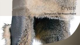  Presentation with white - Presentation design having fur-cap-isolated-on-white background and a coral colored foreground