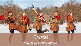  Presentation with forest winter - Cool new presentation theme with fur coat with colored shawl backdrop and a coral colored foreground