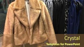  Presentation with coats - Slide deck consisting of fur-coats-with-different-clothes background and a tawny brown colored foreground