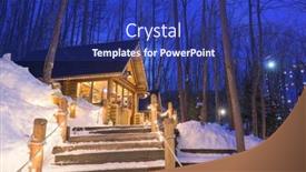  Presentation with hokkaido - Amazing presentation having furano-hokkaido-japan-winter-cabins backdrop and a navy blue colored foreground