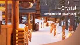  Presentation with hokkaido - Audience pleasing slide deck consisting of furano-hokkaido-japan-winter-cabins backdrop and a tawny brown colored foreground