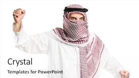  Presentation with arabic music arab man playing - Slides enhanced with furious arab man with covered background and a white colored foreground
