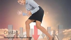  Presentation with red grey - PPT layouts having furious businesswoman gesturing against red and grey arrows pointing against sky background and a coral colored foreground