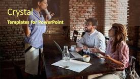  Presentation with cafe - Presentation theme with furious-cafe-owner-is-arguing background and a tawny brown colored foreground