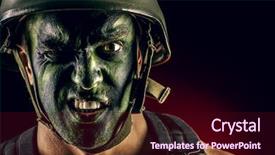  Presentation with war - Presentation consisting of furious soldier in war paint background and a wine colored foreground