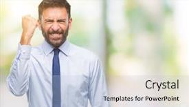  Presentation with anger - Theme with furious while shouting with anger background and a light blue colored foreground