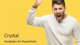  Presentation with winter - Amazing presentation theme having furious while shouting with anger backdrop and a  colored foreground