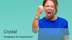  Presentation with hispanic - Beautiful PPT theme featuring furious while shouting with anger backdrop and a  colored foreground
