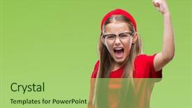  Presentation with swimming beautiful girl swims underwater - Slide deck enhanced with furious while shouting with anger background and a mint green colored foreground