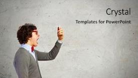  Presentation with mobile phone on car - Presentation theme having furiously at his mobile phone background and a light gray colored foreground