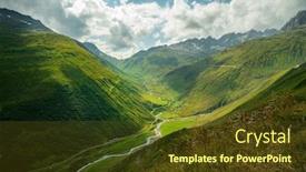  Presentation with mountain - Cool new PPT theme with furka-pass-is-a-high backdrop and a tawny brown colored foreground
