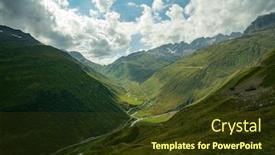  Presentation with mountain - Theme with furka-pass-is-a-high background and a tawny brown colored foreground