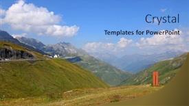  Presentation with mountain - Slides enhanced with furka-pass-is-a-high background and a light blue colored foreground