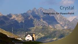  Presentation with mountain - PPT layouts consisting of furka-pass-is-a-high background and a light blue colored foreground