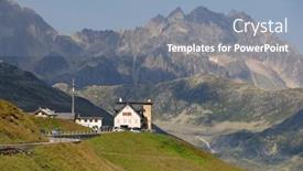  Presentation with mountain - PPT theme having furka-pass-is-a-high background and a mint green colored foreground