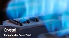  Presentation with flames - PPT layouts with furnace - close-up view of blue flames background and a ocean colored foreground