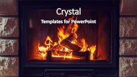  Presentation with furnace - Cool new slide deck with furnace - heating warmth fire and cosiness backdrop and a black colored foreground