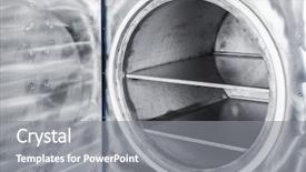  Presentation with furnace - Audience pleasing slides consisting of furnace - new open vacuum oven close backdrop and a gray colored foreground