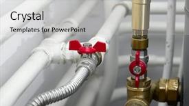  Presentation with pipes - Theme featuring furnace - pipes of a heating system background and a light gray colored foreground