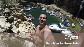  Presentation with selfie - PPT layouts enhanced with furnas canyon capitolio minas gerais background and a coral colored foreground
