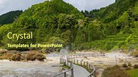  Presentation with hot springs - Audience pleasing slide set consisting of furnas-the-steam-from-hot backdrop and a tawny brown colored foreground
