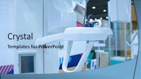  Presentation with medical equipment - Colorful PPT theme enhanced with furnished facilities - medical furniture and equipment backdrop and a  colored foreground