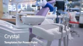  Presentation with medical equipment - Amazing slides having furnished facilities - medical furniture and equipment backdrop and a gray colored foreground