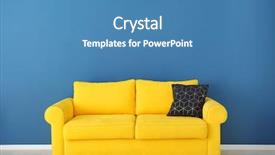  Presentation with bright yellow - Audience pleasing PPT theme consisting of furniture - bright yellow couch near color backdrop and a teal colored foreground