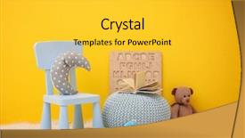  Presentation with children - PPT theme having furniture - children's room with bright color background and a light gray colored foreground