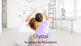  Presentation with apartment - Cool new slides with furniture - couple at their new empty backdrop and a light gray colored foreground