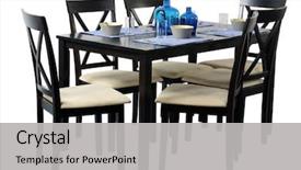  Presentation with dining table - PPT theme having furniture - dining table background and a light gray colored foreground