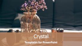  Presentation with flowers vase - Slide deck enhanced with furniture - home interior decor in gray background and a coral colored foreground