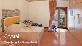  Presentation with apartment - Slides consisting of bedroom furniture - interior of apartment children's room background and a  colored foreground