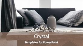  Presentation with minimalistic - Audience pleasing PPT theme consisting of furniture - minimalistic home decor on rustic backdrop and a violet colored foreground