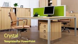  Presentation with furniture - Theme featuring furniture - monitor on a desk background and a tawny brown colored foreground