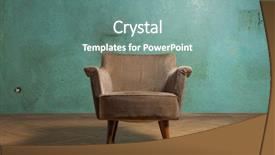  Presentation with room - Cool new presentation theme with furniture - old chair in grunge room backdrop and a seafoam green colored foreground