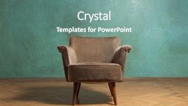  Presentation with furniture - Slides with furniture - old chair in grunge room background and a seafoam green colored foreground
