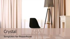  Presentation with furniture - Slide deck having furniture - stylish conception with chair background and a coral colored foreground