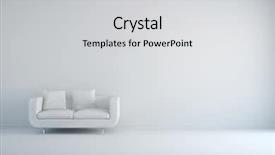  Presentation with empty - Cool new presentation theme with furniture - white room with sofa backdrop and a light gray colored foreground