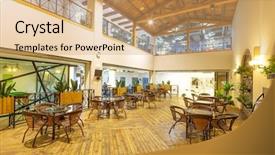  Presentation with lounge - Beautiful presentation design featuring furniture and decoration of modern backdrop and a  colored foreground