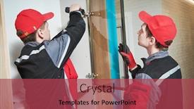  Presentation with cabinet - Amazing presentation design having furniture-assembling-professional-worker-installing backdrop and a red colored foreground