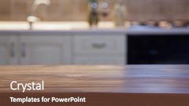  Presentation with kitchen furniture - Presentation design consisting of furniture free - blurred kitchen interior and napkin background and a tawny brown colored foreground