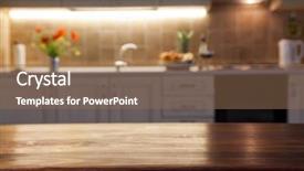  Presentation with kitchen furniture - Beautiful theme featuring furniture free - blurred kitchen interior and napkin backdrop and a coral colored foreground