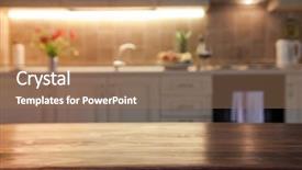  Presentation with kitchen furniture - Beautiful slide deck featuring furniture free - blurred kitchen interior and napkin backdrop and a  colored foreground