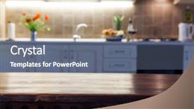 Presentation with kitchen furniture - Beautiful slides featuring furniture free - blurred kitchen interior and napkin backdrop and a gray colored foreground