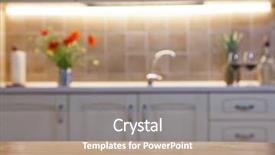  Presentation with interior of the earth - PPT theme consisting of furniture free - blurred kitchen interior and napkin background and a  colored foreground