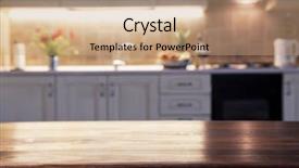  Presentation with kitchen remodelig - Beautiful slides featuring furniture free - blurred kitchen interior and napkin backdrop and a  colored foreground