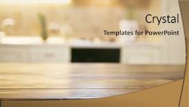  Presentation with napkin - Slide deck featuring furniture free - blurred kitchen interior and napkin background and a  colored foreground